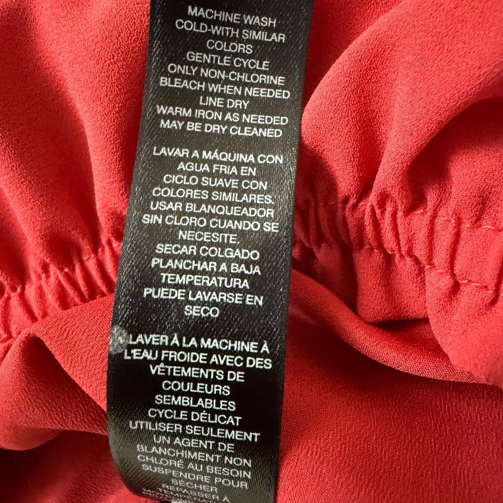 White House Black Market Red Off-The-Shoulder Ruffle Sleeve Dress Size M - Picture 5 of 11